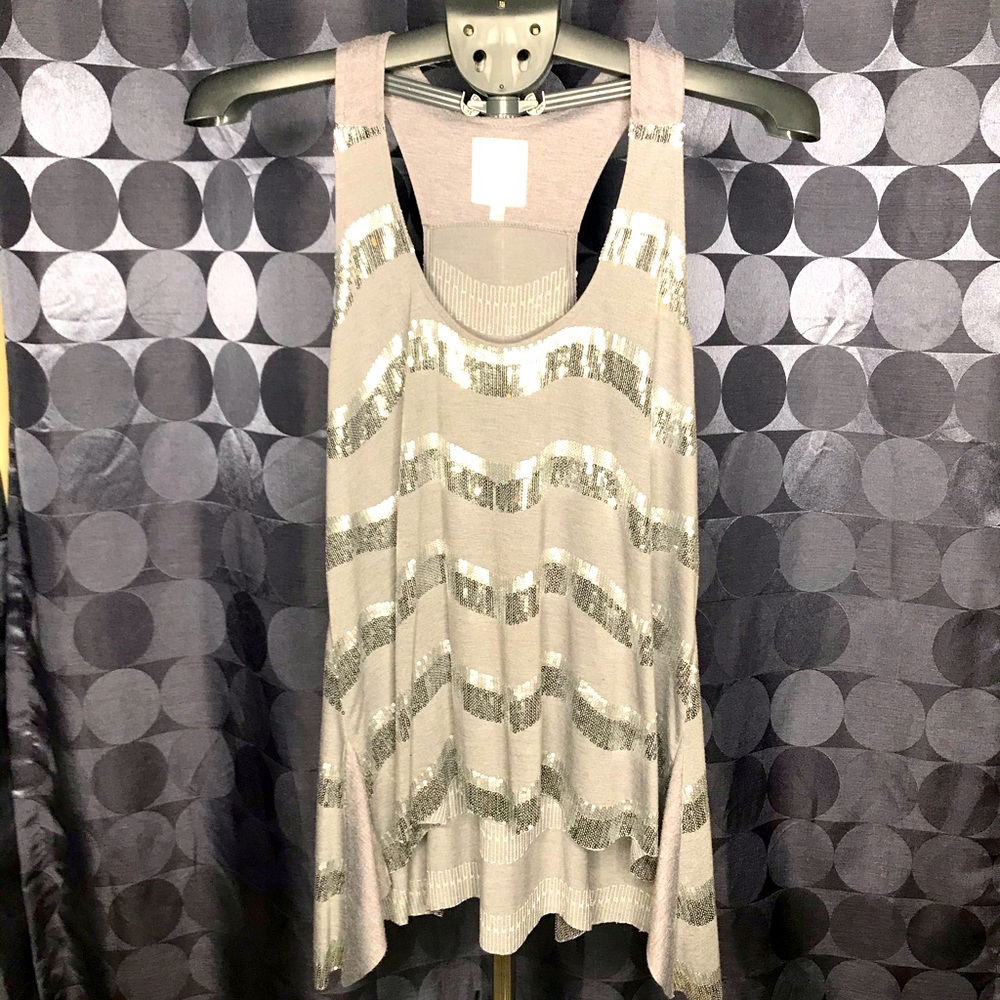 Gray and silver Tank w/ sequins